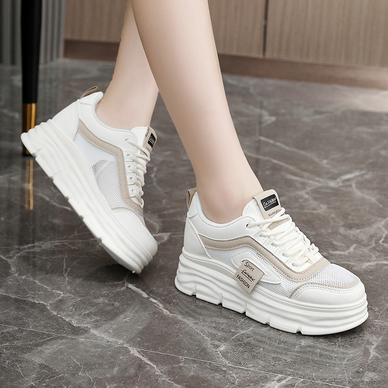 Damen Sportliche Plateau Sneakers mit atmungsaktivem Obermaterial und modischem Design EB