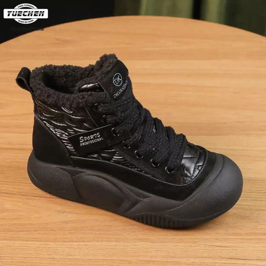 Damen Sportliche Hoch-Top Sneakers mit warmem Innenfutter und robustem Profil EB