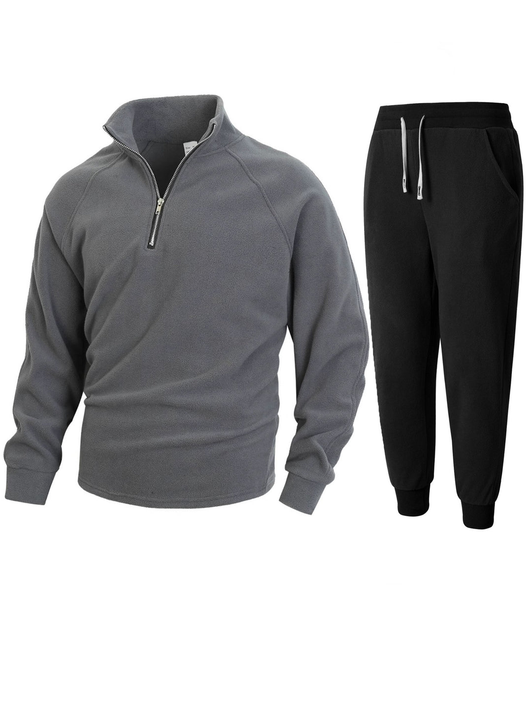 Herren Fleece-Relaxanzug mit halblangem Reißverschluss EB