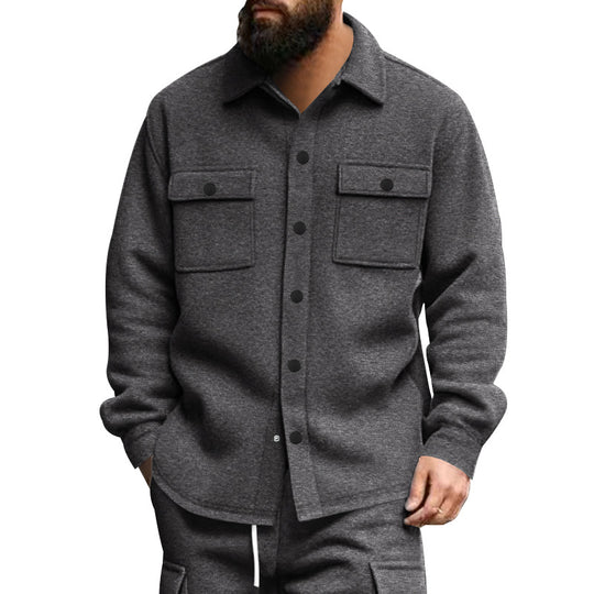 Herren strukturierte Arbeitsjacke mit praktischen Taschen EB
