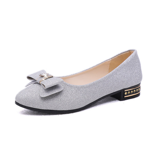 Damen Ballerinas mit elegantem Schleifendetail und modischem Absatz EB