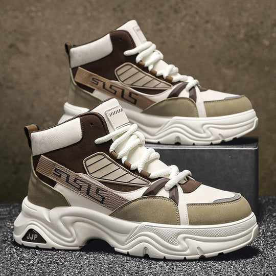 Damen Sportliche High-Top Sneakers mit kontrastierenden Designs und rutschfester Sohle EB
