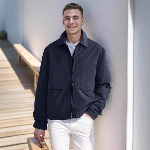 Herren leichte Freizeitjacke mit praktischen Taschen EB