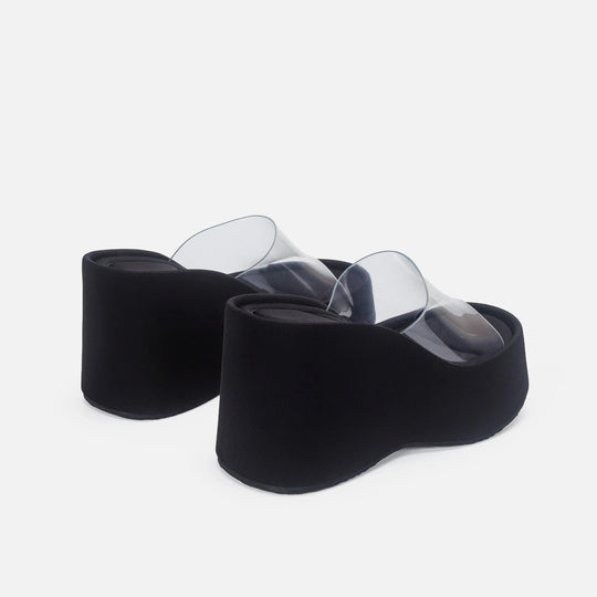 EB | Translucent platform sandals with ankle strap