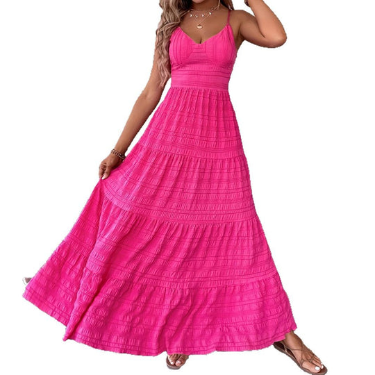 Damen Maxikleid mit femininer Silhouette und luftiger Struktur EB