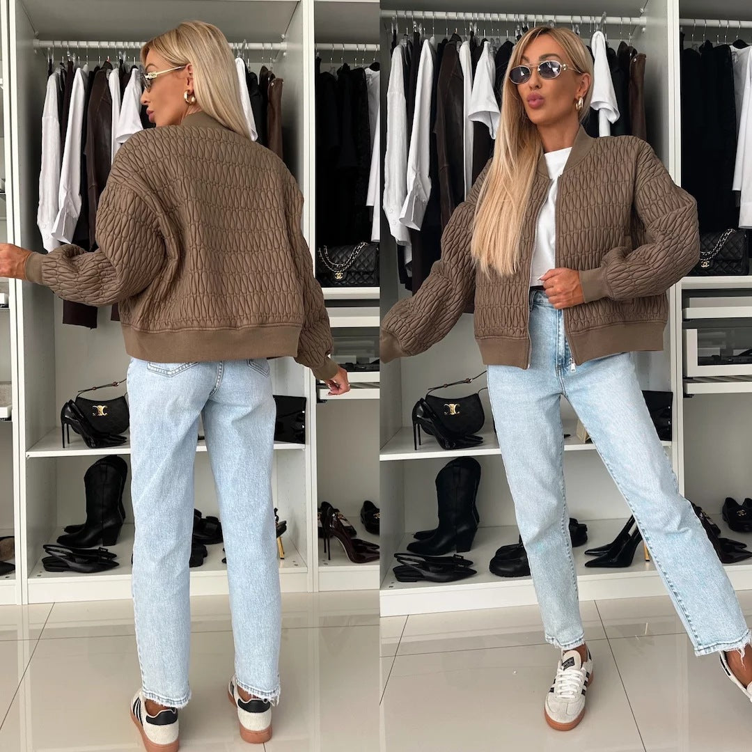 Damen elegante Steppjacke mit voluminösen Ärmeln EB