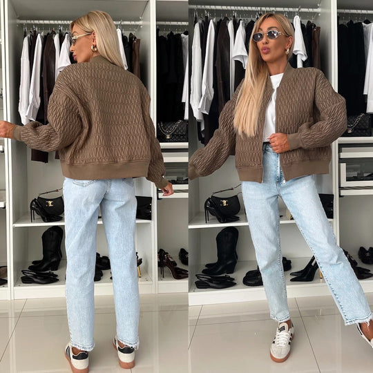 Damen elegante Steppjacke mit voluminösen Ärmeln EB