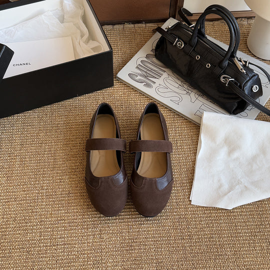 Damen Elegante Mary Jane Schuhe mit verstellbarem Riemen und weichem Leder EB