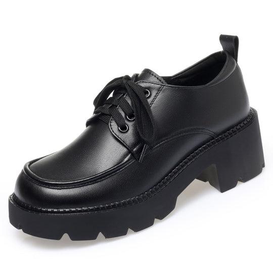 Damen Hochhackige Schnürschuhe mit robustem Blockabsatz und atmungsaktiver Sohle EB