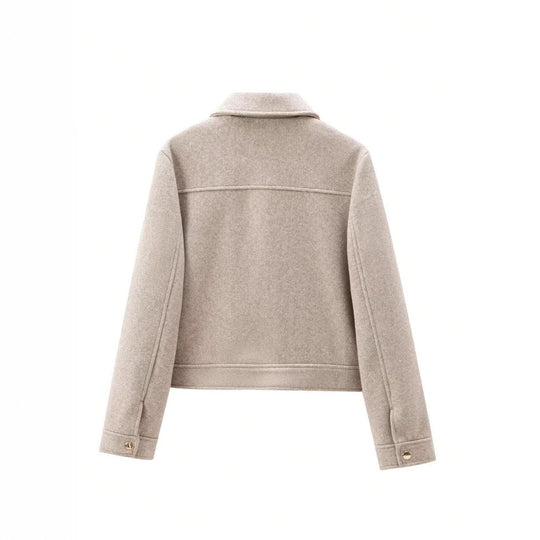 Damen modische kurz geschnittene Jacke mit praktischen Pattentaschen EB
