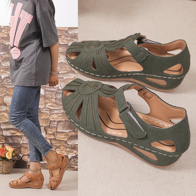 Damen komfortable Wedge-Sandalen mit ergonomischem Fußbett EB