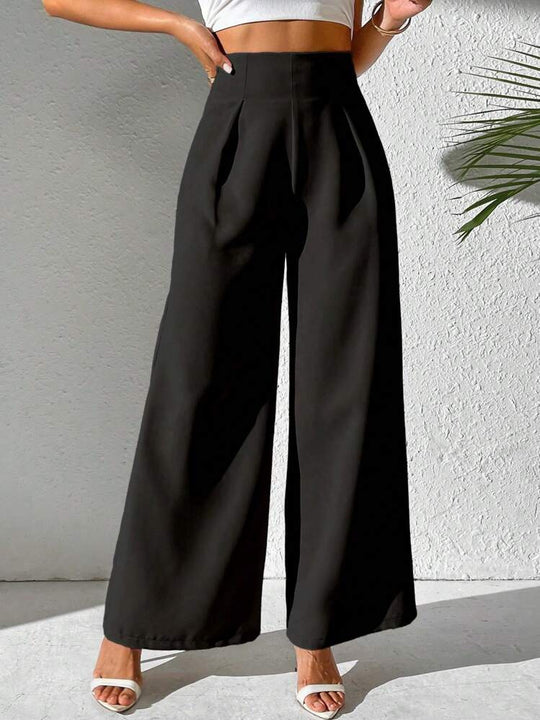 Damen Weite Palazzo-Hose mit elegantem Schnitt und hohen Taillenbund EB