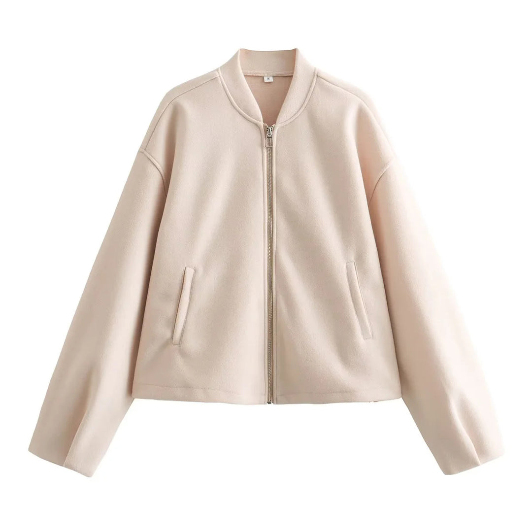 Damen Fleecejacke mit modernem Stehkragen und praktischen Taschen EB