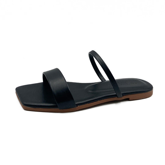 Damen Offene Fußbett-Sandalen mit zweifachem Riemchen und komfortabler Sohle EB