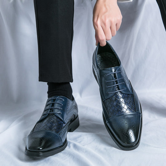Damen Elegante Lederschuhe mit strukturiertem Obermaterial und klassischem Design EB