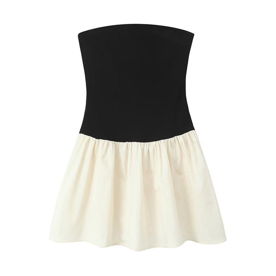 Damen Trägerloses Kleid mit ausgestelltem Rock EB