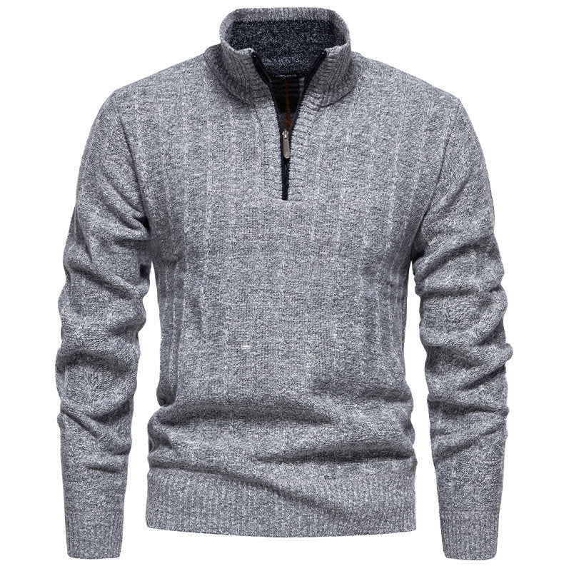 Herren Pullover mit Stehkragen und Zipper EB
