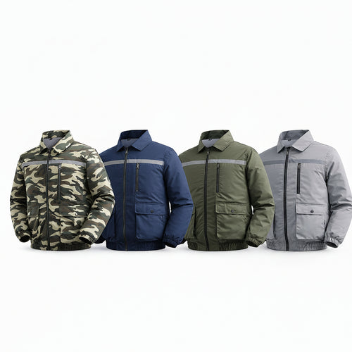 Herren nan belüftete Arbeitsjacke mit integrierten Lüftern, USB-Stromanschluss und reflektierenden Einsätzen EB