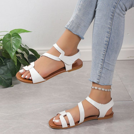 Damen modische Riemchen-Sandalen mit flexibler Sohle EB