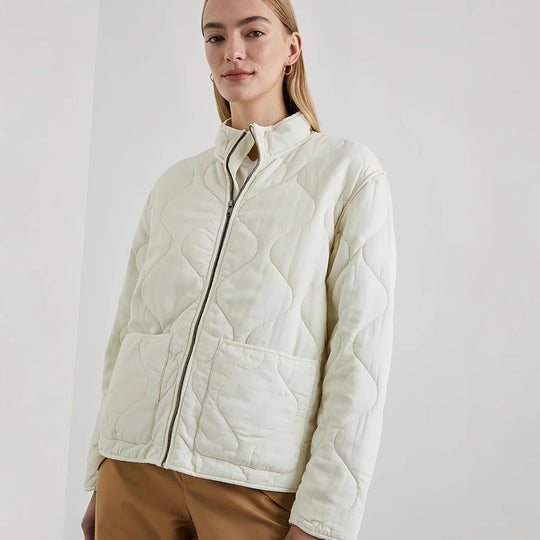 Damen gesteppte Übergangsjacke mit hohem Kragen EB