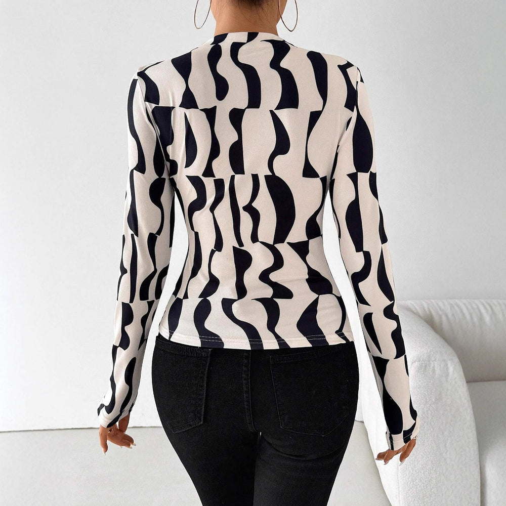 Damen Langarmshirt mit modischem Muster EB