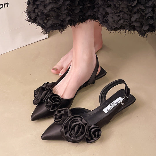 Damen Slingback-Pumps mit raffiniertem Rosen-Design EB