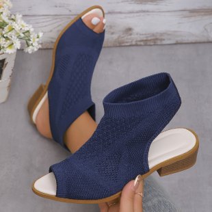 Damen offene Blockabsatz Sandalen EB