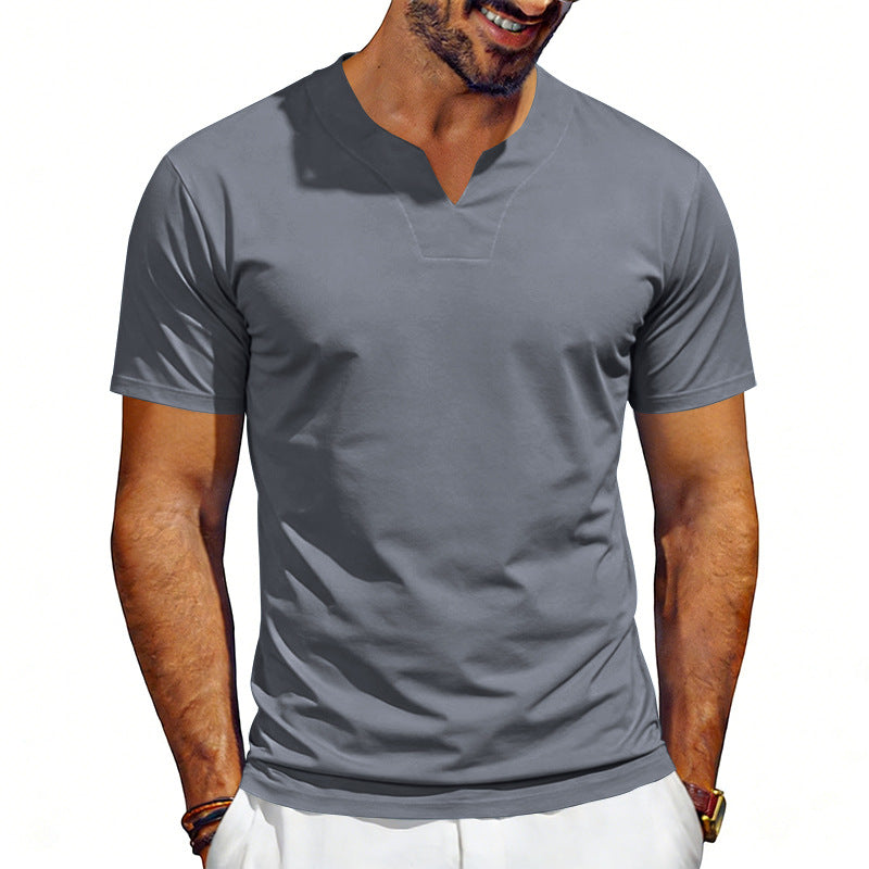 Herren nan V-Ausschnitt-Sportshirt mit ergonomischen Formnähten und elastischem Jersey EB
