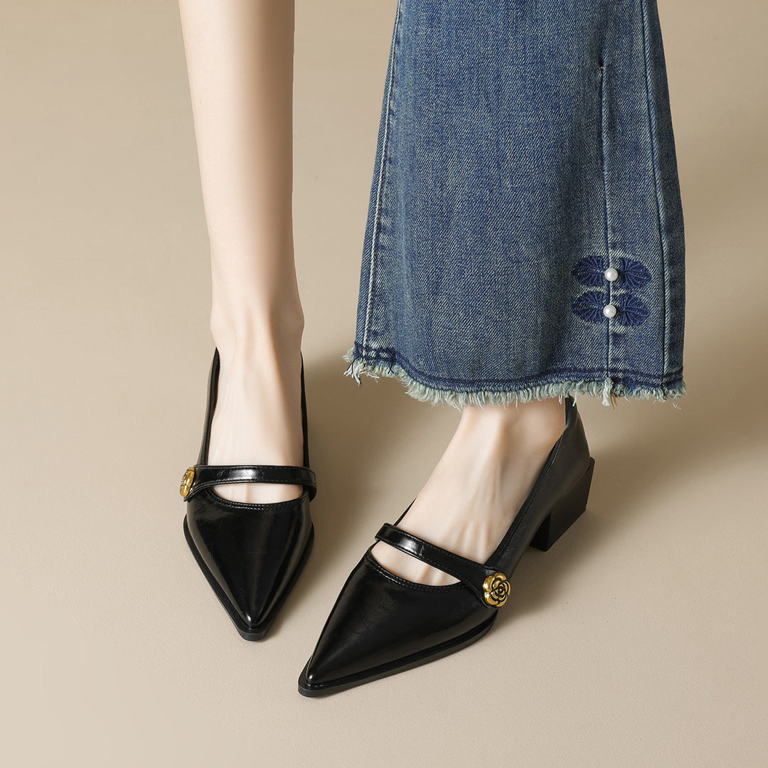 Damen elegante Pumps mit modischer Schnallenverzierung EB