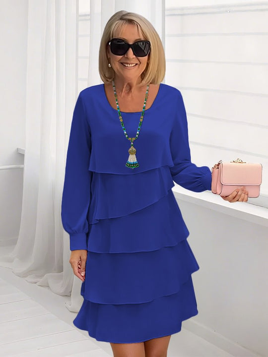 Damen Cerulean-Farbige Layered Kleider EB