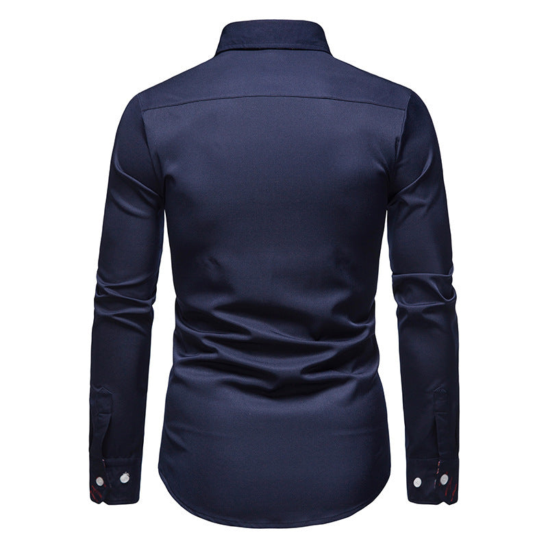 Herren elegantes Langarmhemd mit auffälligem Paisley-Muster EB