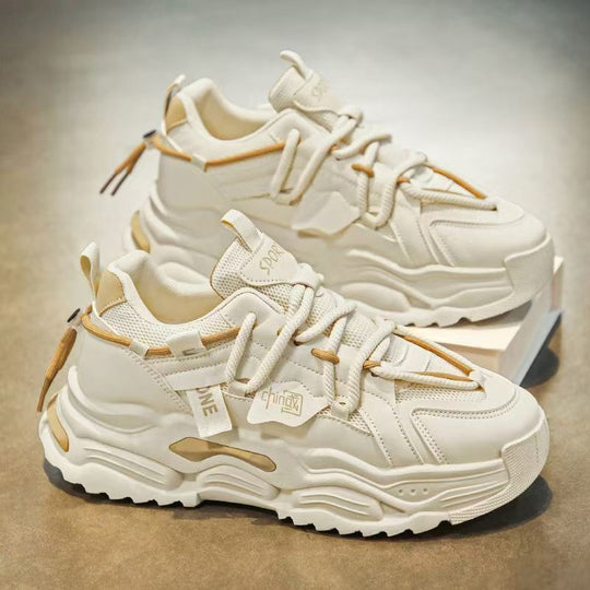 Damen Sportliche Chunky Sneakers mit atmungsaktiver Oberflächenstruktur und rutschfester Sohle EB