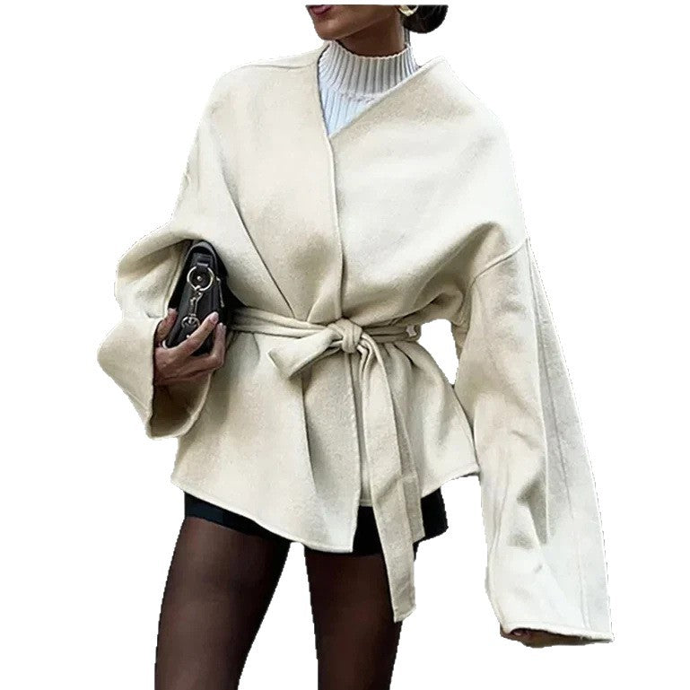 Damen Oversized Mantel mit Gürtel EB