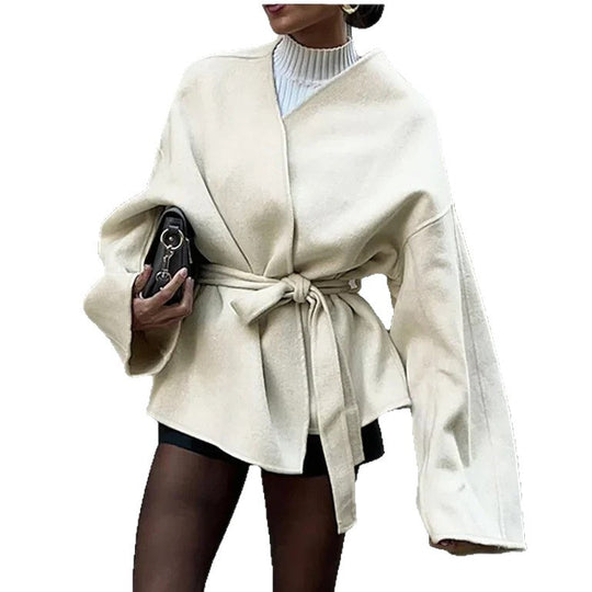 Damen Oversized Mantel mit Gürtel EB