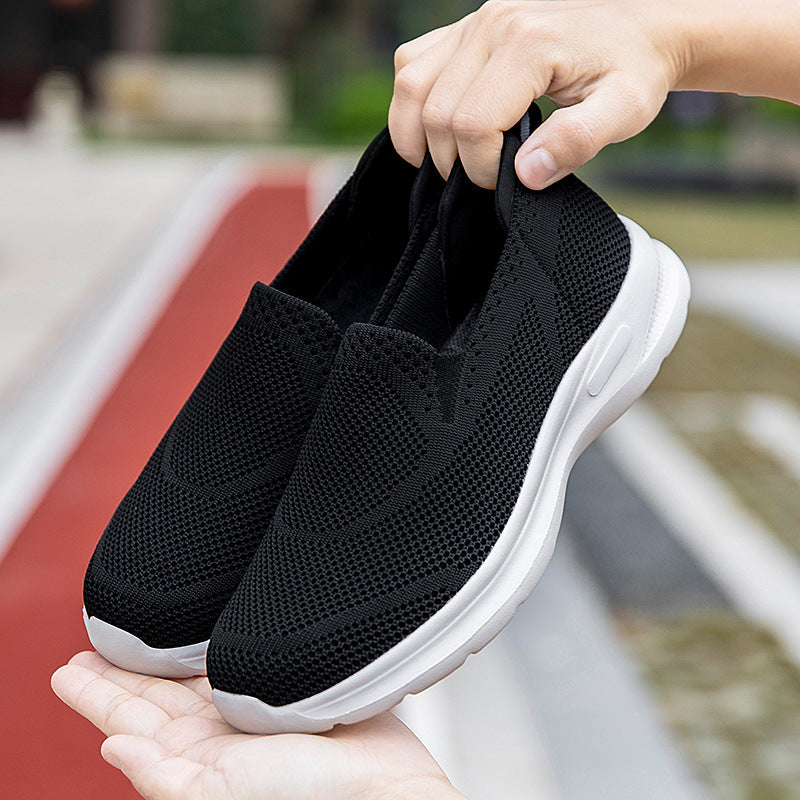 Damen Bequeme Slip-On Lauf-Sneaker mit atmungsaktivem Obermaterial EB