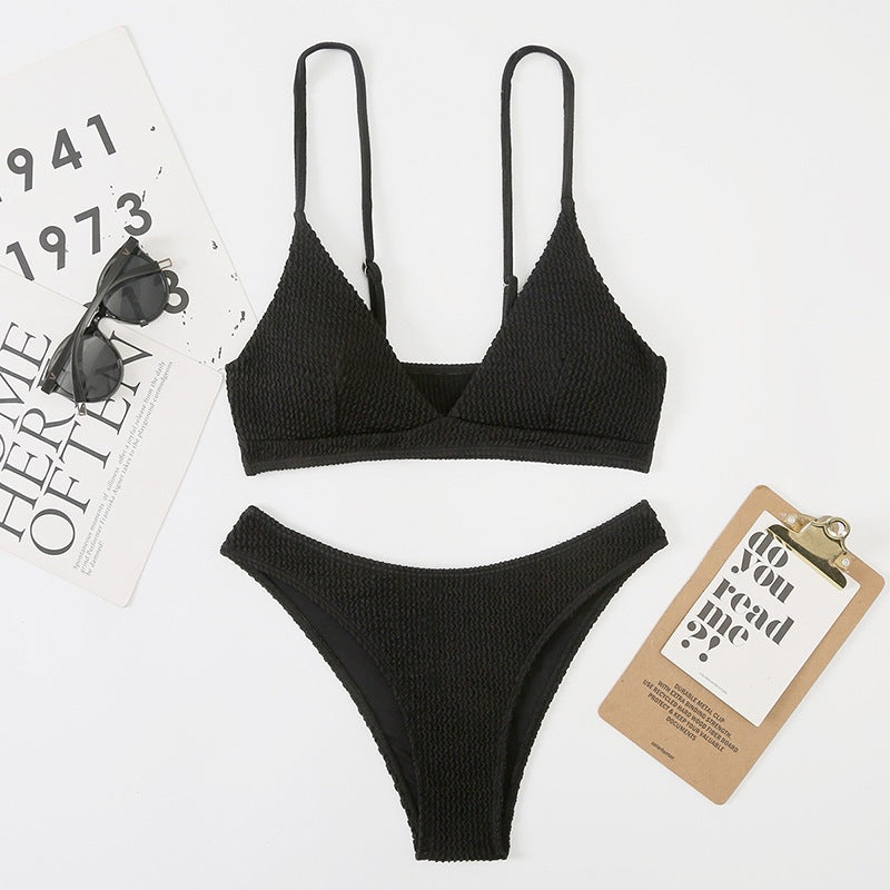 Damen Triangle-Bikini mit strukturiertem Stoff EB