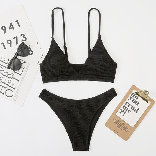 Damen Triangle-Bikini mit strukturiertem Stoff EB