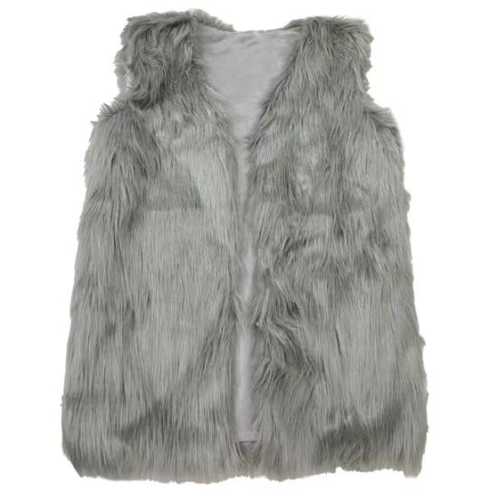 Damen Elegante Kunstpelz-Weste EB