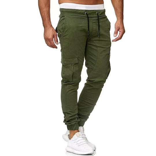 Herren nan taktische Cargo-Jogger mit Tunnelzug, elastischen Bündchen und Mehrfach-Taschen EB