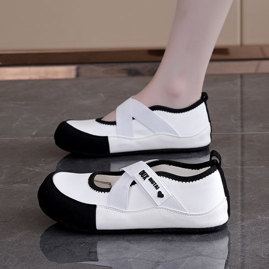Damen Ballerinas mit Kreuzriemen und rutschfester Sohle EB
