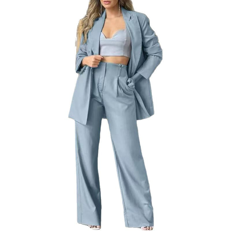 Damen Oversized Blazer und weite Hose Set EB