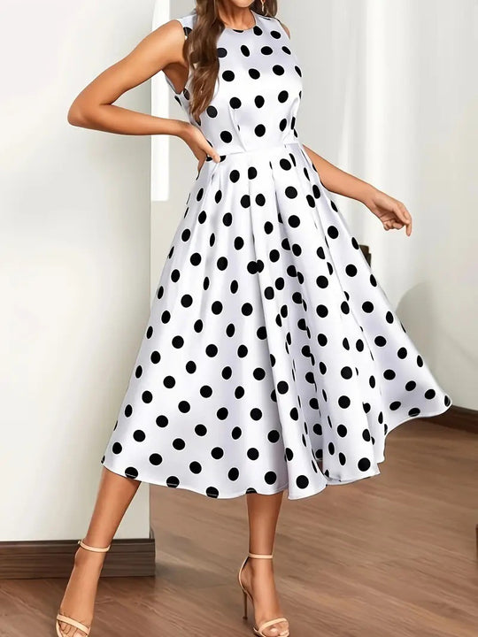 Damen A-Linie Kleid mit Polka-Dots EB