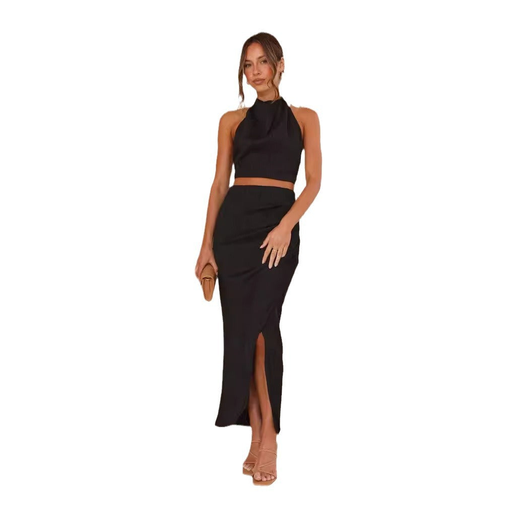 Damen Maxikleid im eleganten Hochkragenstil mit seitlichem Schlitz und figurschmeichelndem Schnitt EB