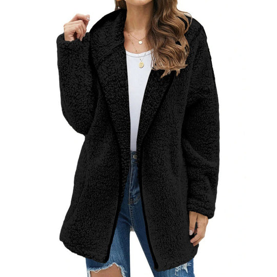 Damen kuschelige Fleecejacke mit weitem Schnitt und hochwertiger Verarbeitung EB