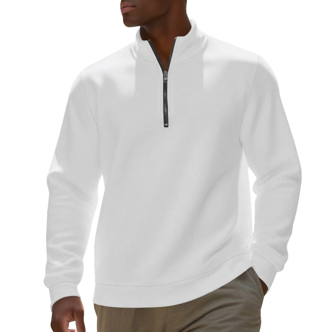 Herren nan Halbzip-Sweatshirt aus Baumwollmix mit Stehkragen, weichem Innenfutter und Rippbündchen EB