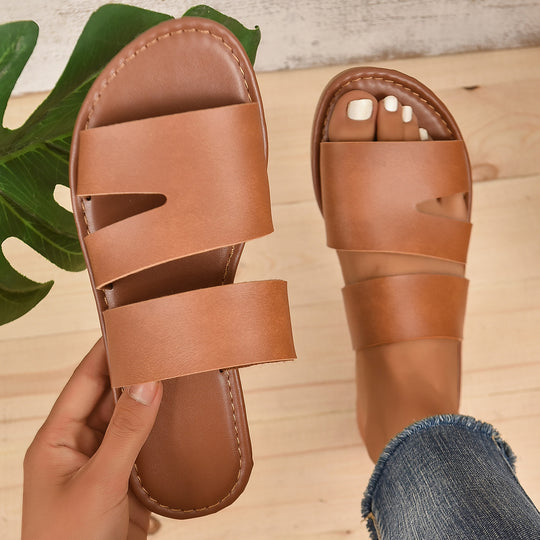Damen Sandaletten mit breitem und verstellbarem Riemendesign EB