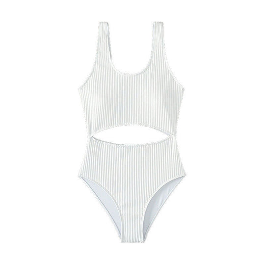Damen Einteiler Badeanzug mit hohem Beinausschnitt und modischem Cut-Out EB