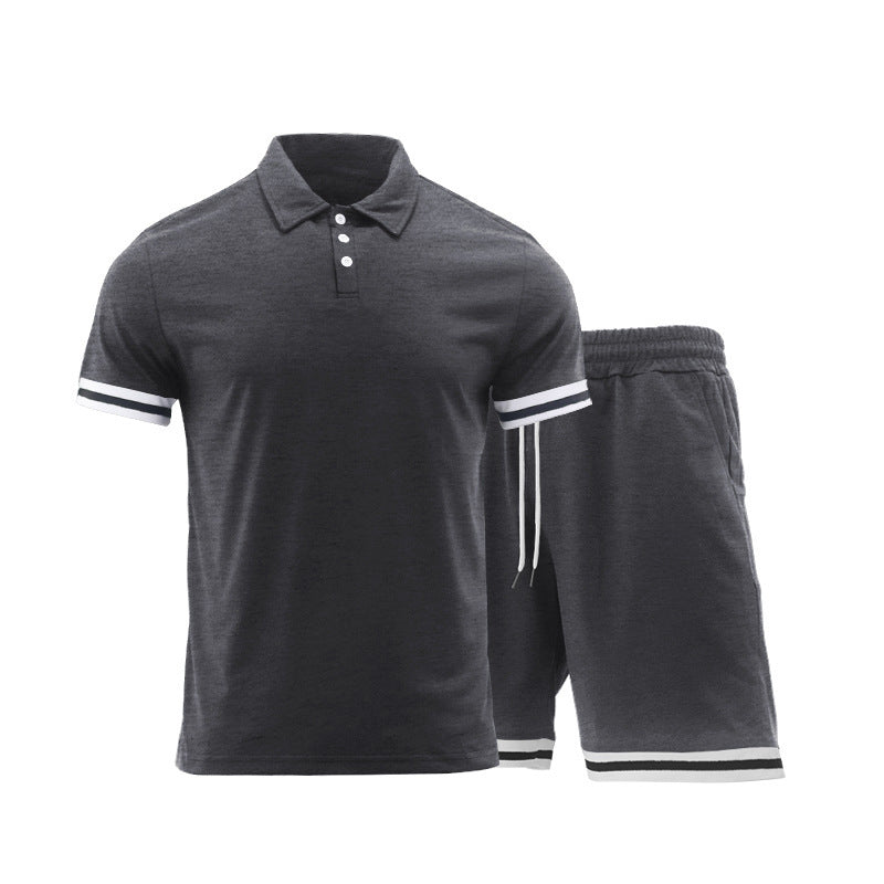 Herren Sportliches Kurzarm-Set mit hochwertigen Kontraststreifen und elastischem Bund EB