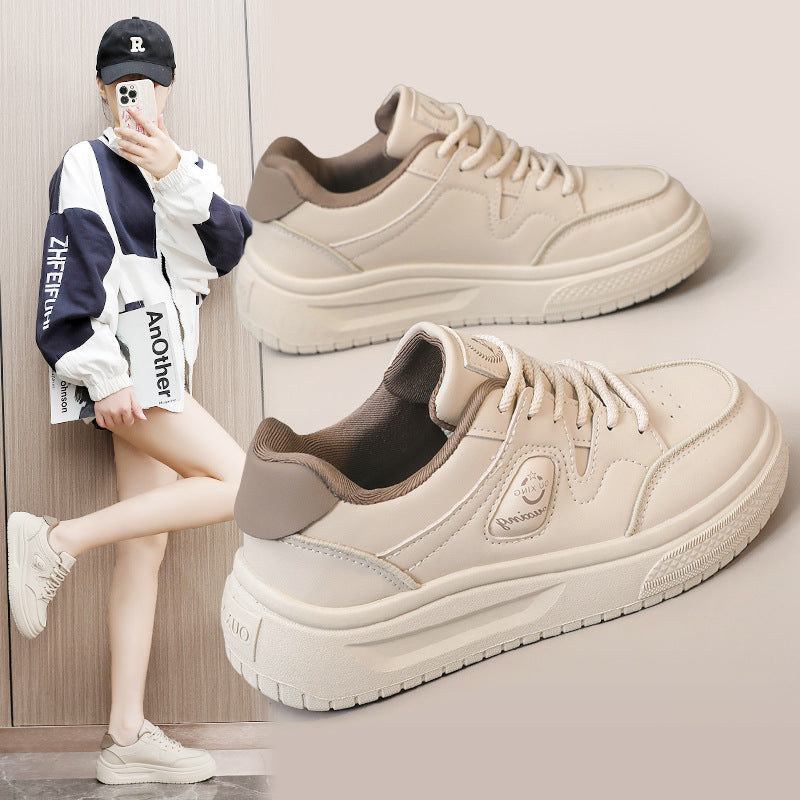 Damen modische Plateausneaker mit atmungsaktivem Obermaterial und rutschfester Sohle EB