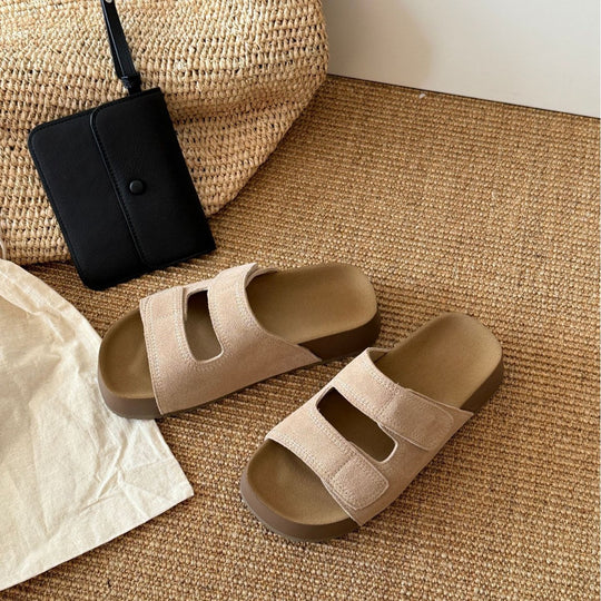 Damen Komfortable Zehentrenner-Sandalen mit verstellbarem Riemendesign und ergonomischem Fußbett EB